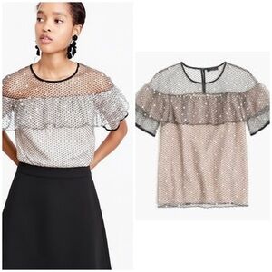 J. Crew Collection Edie Blouse in Swiss Tulle Size 6 EUC